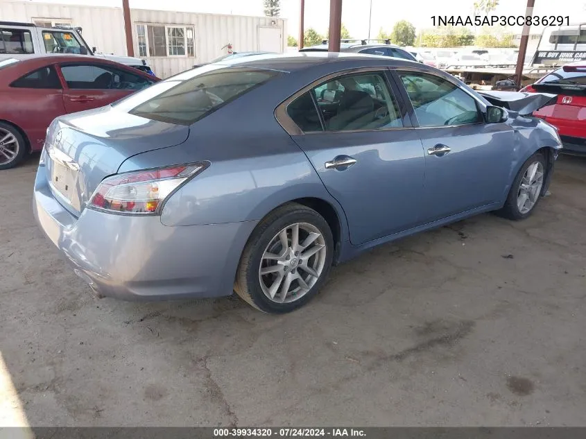 2012 Nissan Maxima 3.5 S VIN: 1N4AA5AP3CC836291 Lot: 39934320