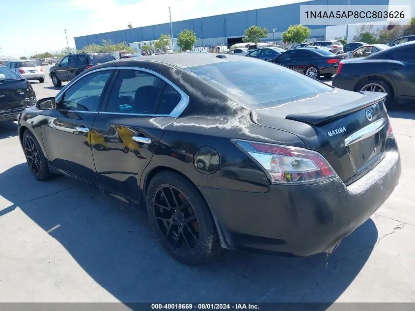 1N4AA5AP8CC803626 2012 Nissan Maxima 3.5 Sv