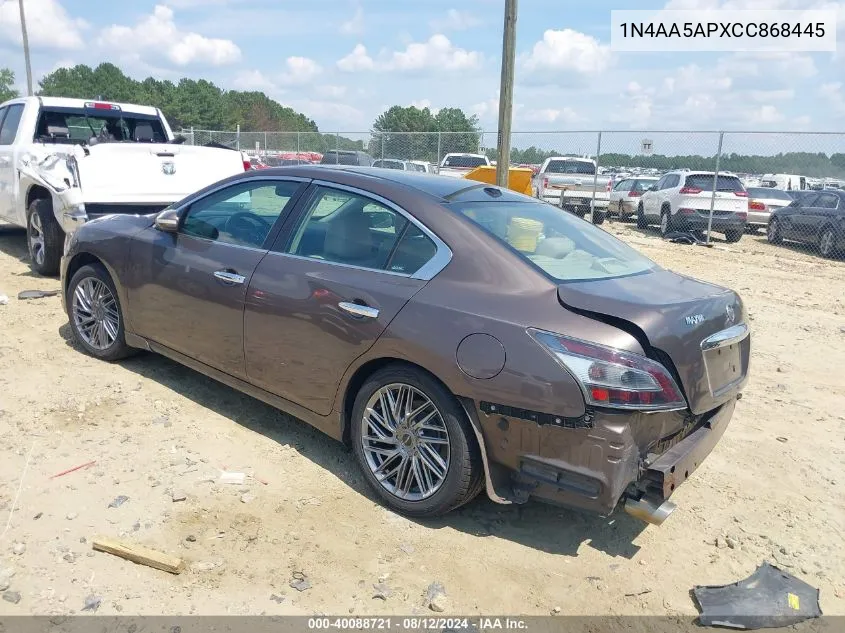 2012 Nissan Maxima 3.5 Sv VIN: 1N4AA5APXCC868445 Lot: 40088721