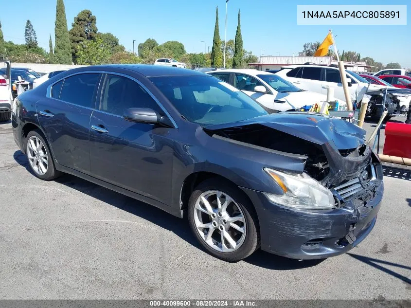 2012 Nissan Maxima 3.5 S VIN: 1N4AA5AP4CC805891 Lot: 40099600