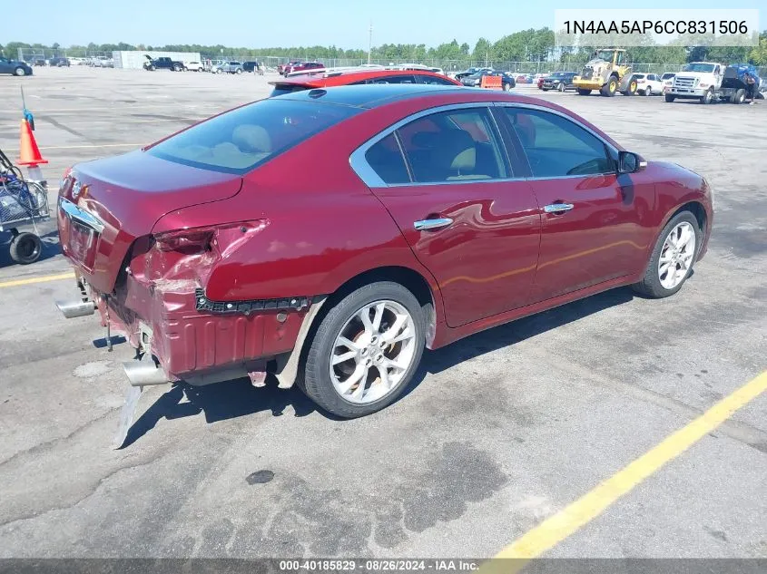 2012 Nissan Maxima 3.5 Sv VIN: 1N4AA5AP6CC831506 Lot: 40185829