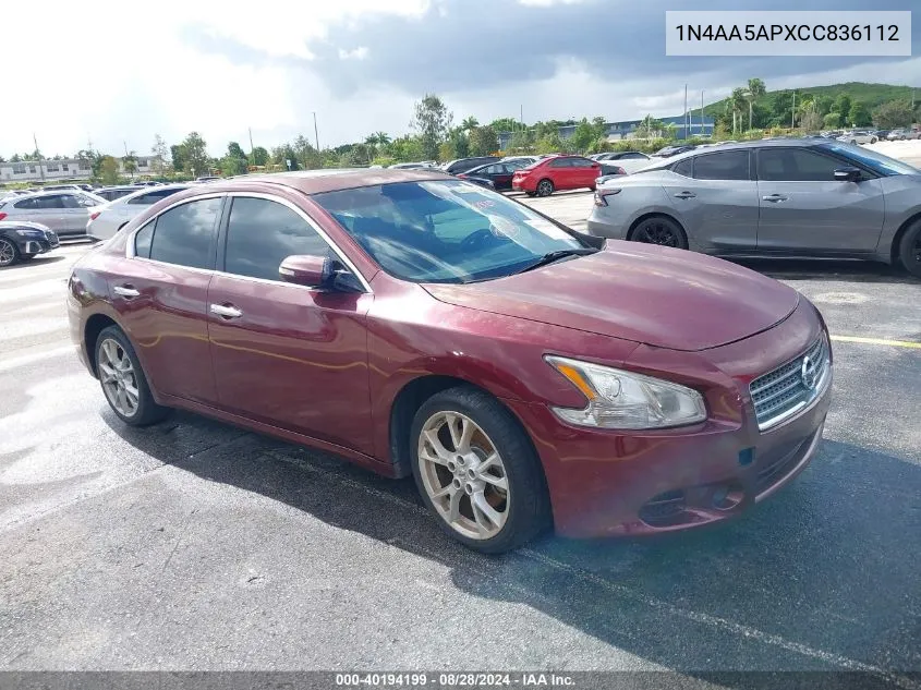 2012 Nissan Maxima 3.5 Sv VIN: 1N4AA5APXCC836112 Lot: 40194199