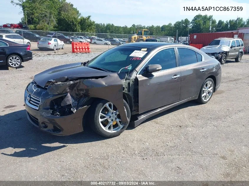 2012 Nissan Maxima 3.5 Sv VIN: 1N4AA5AP1CC867359 Lot: 40217732