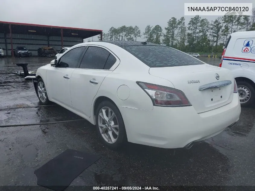 1N4AA5AP7CC840120 2012 Nissan Maxima 3.5 Sv