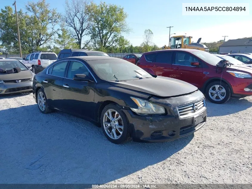 2012 Nissan Maxima 3.5 S VIN: 1N4AA5AP5CC804894 Lot: 40260234