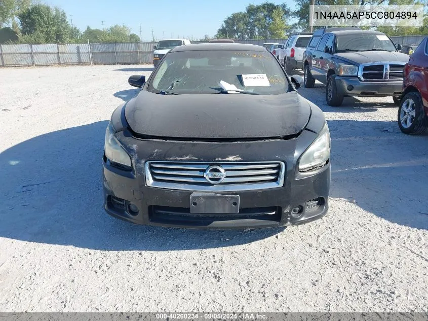 2012 Nissan Maxima 3.5 S VIN: 1N4AA5AP5CC804894 Lot: 40260234