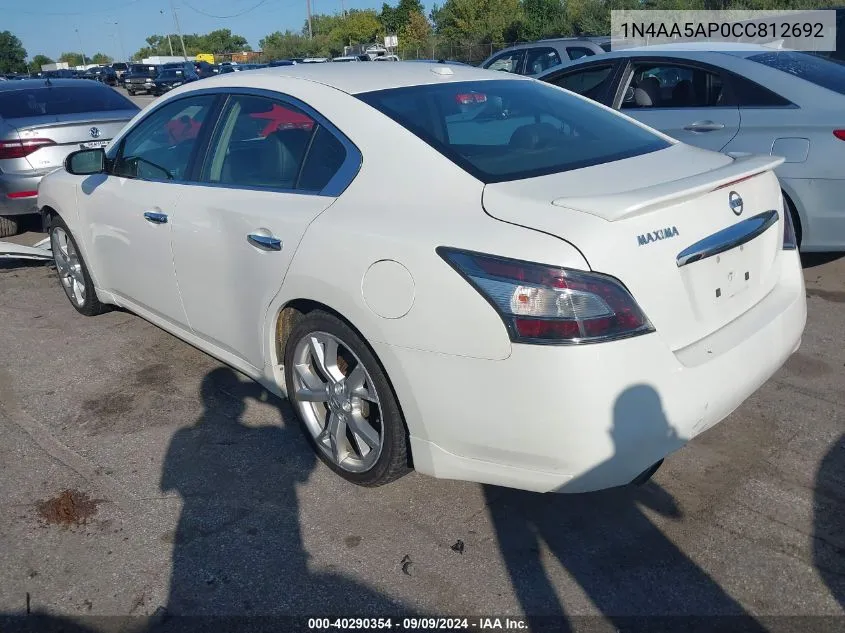 2012 Nissan Maxima 3.5 Sv VIN: 1N4AA5AP0CC812692 Lot: 40290354