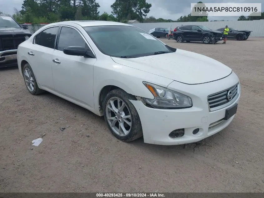 2012 Nissan Maxima S/Sv VIN: 1N4AA5AP8CC810916 Lot: 40293425