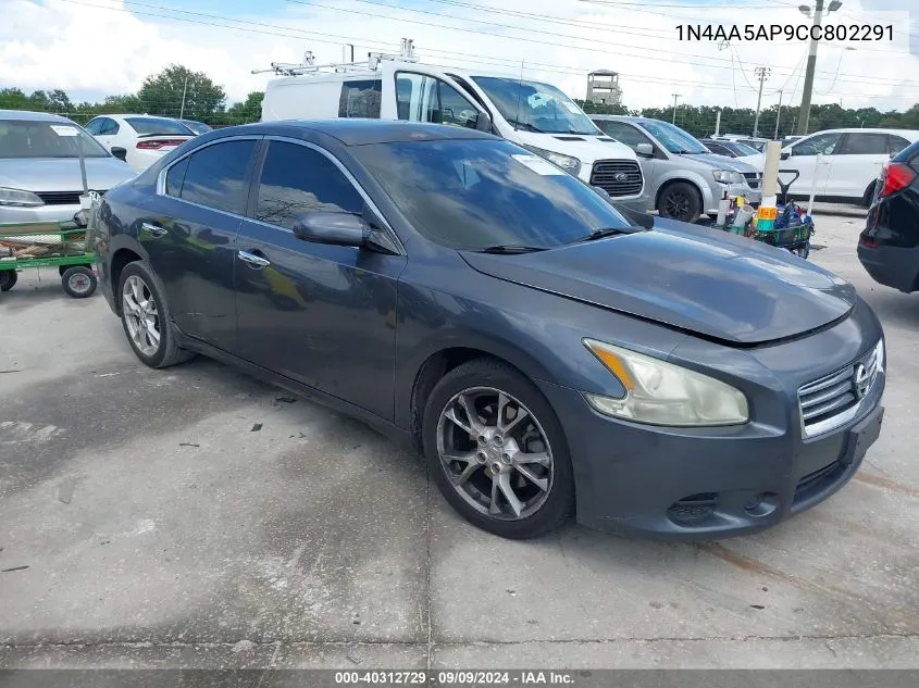 2012 Nissan Maxima 3.5 S VIN: 1N4AA5AP9CC802291 Lot: 40312729