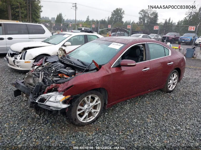 2012 Nissan Maxima S/Sv VIN: 1N4AA5AP0CC838046 Lot: 40318166