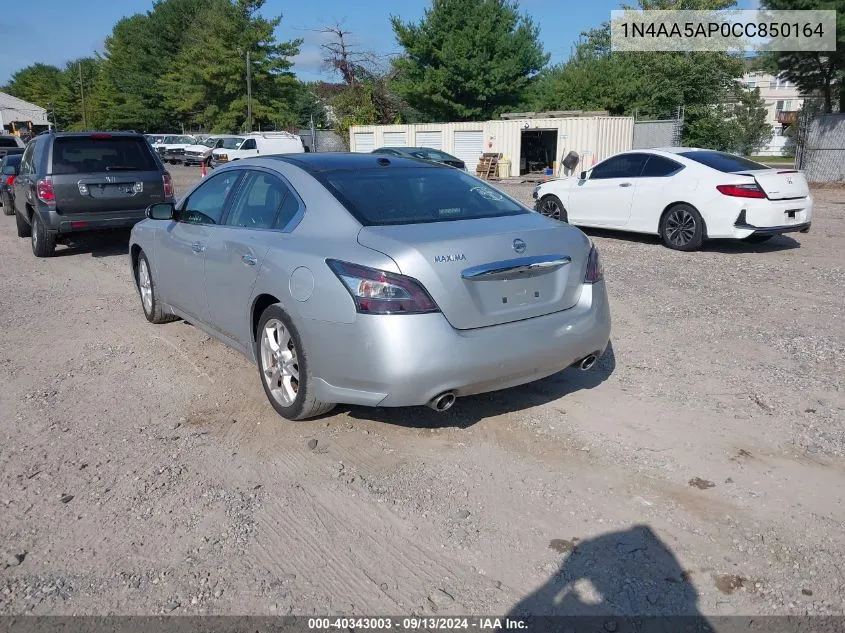 2012 Nissan Maxima S/Sv VIN: 1N4AA5AP0CC850164 Lot: 40343003