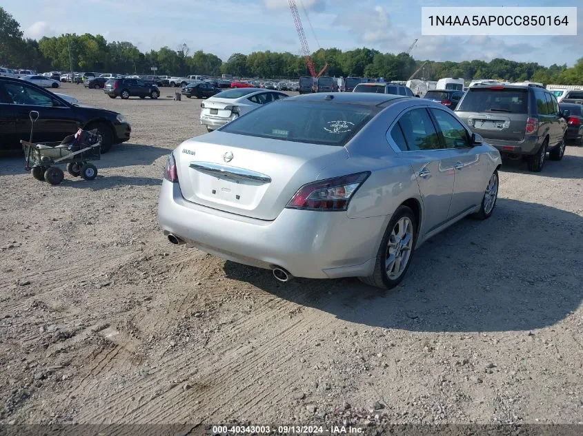 2012 Nissan Maxima S/Sv VIN: 1N4AA5AP0CC850164 Lot: 40343003