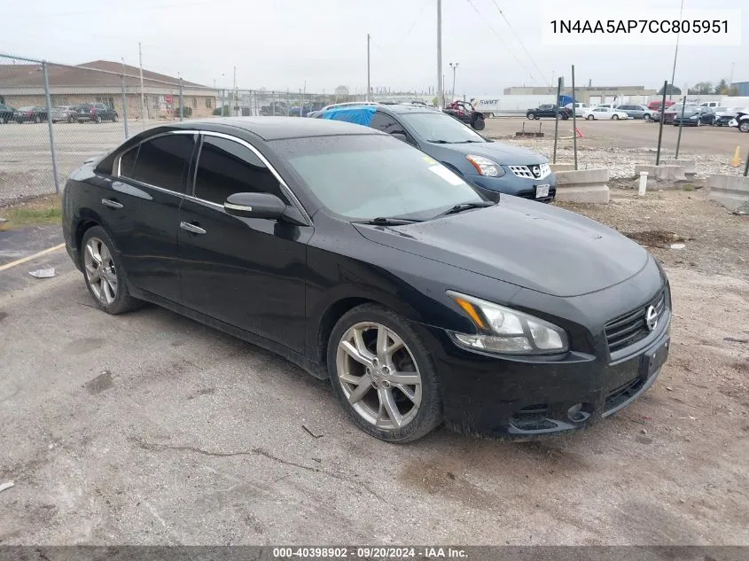 2012 Nissan Maxima 3.5 Sv VIN: 1N4AA5AP7CC805951 Lot: 40398902