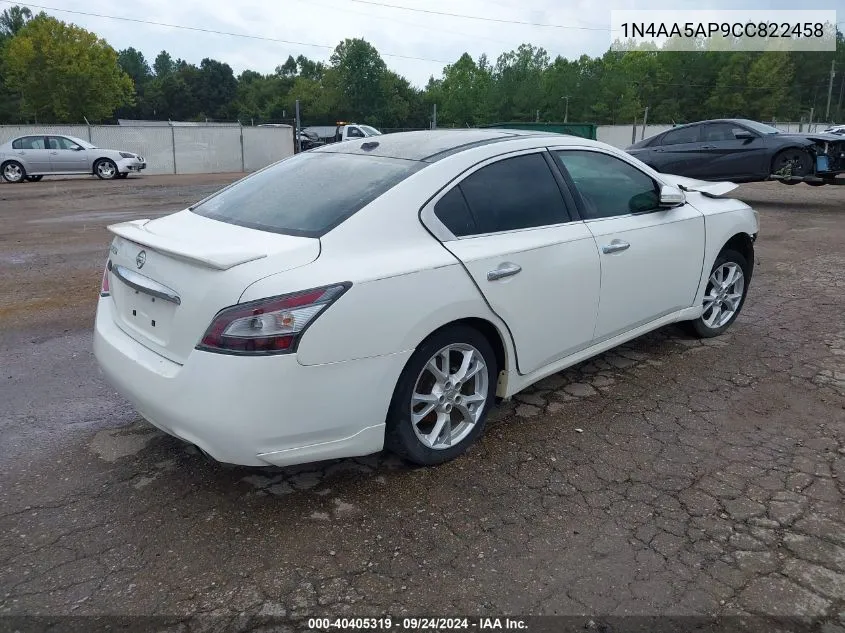 2012 Nissan Maxima 3.5 Sv VIN: 1N4AA5AP9CC822458 Lot: 40405319