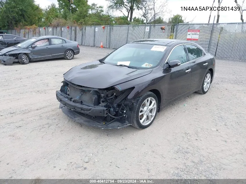 2012 Nissan Maxima 3.5 Sv VIN: 1N4AA5APXCC801439 Lot: 40412754