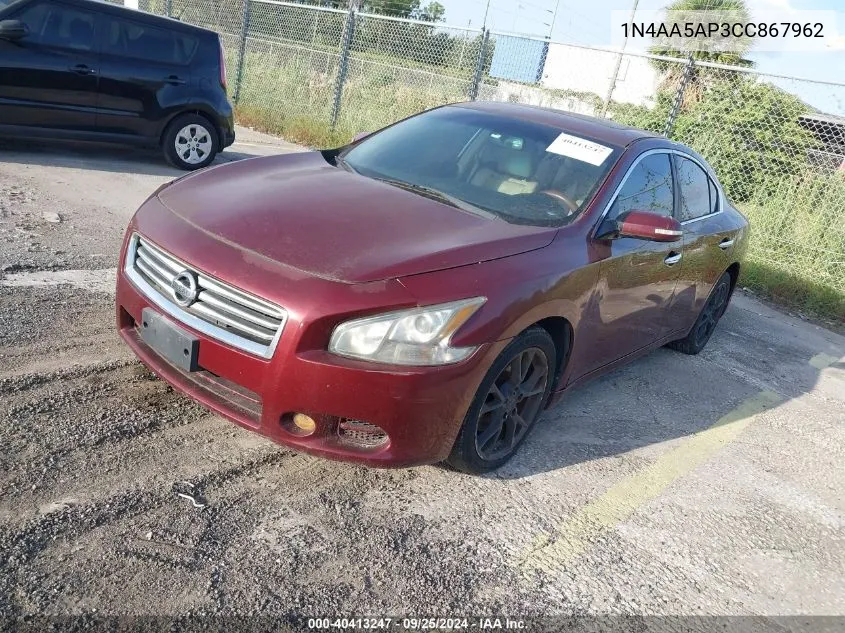 2012 Nissan Maxima 3.5 Sv VIN: 1N4AA5AP3CC867962 Lot: 40413247