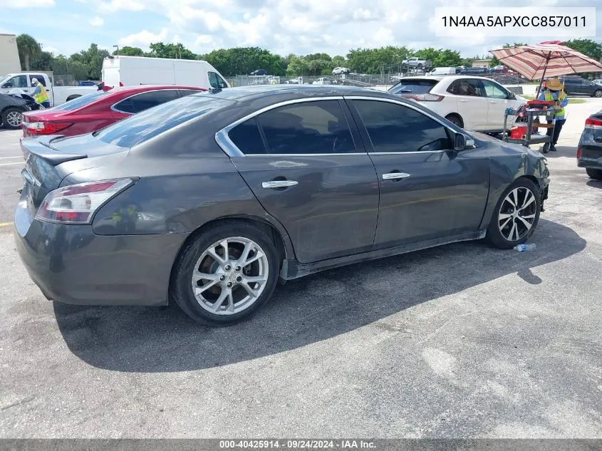 2012 Nissan Maxima S/Sv VIN: 1N4AA5APXCC857011 Lot: 40425914