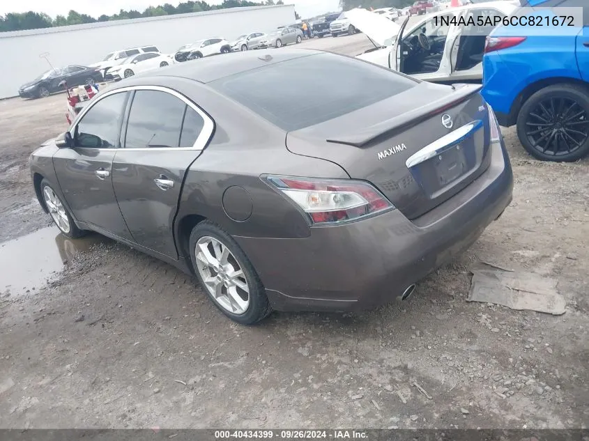 1N4AA5AP6CC821672 2012 Nissan Maxima S/Sv