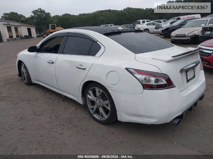 1N4AA5AP8CC818367 2012 Nissan Maxima 3.5 S/3.5 Sv