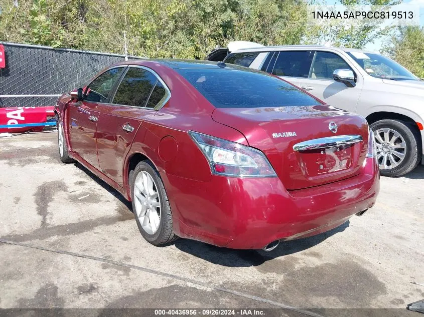 2012 Nissan Maxima 3.5 Sv VIN: 1N4AA5AP9CC819513 Lot: 40436956