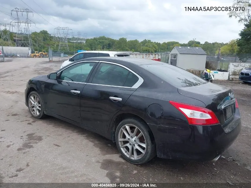 2012 Nissan Maxima 3.5 S VIN: 1N4AA5AP3CC857870 Lot: 40456925