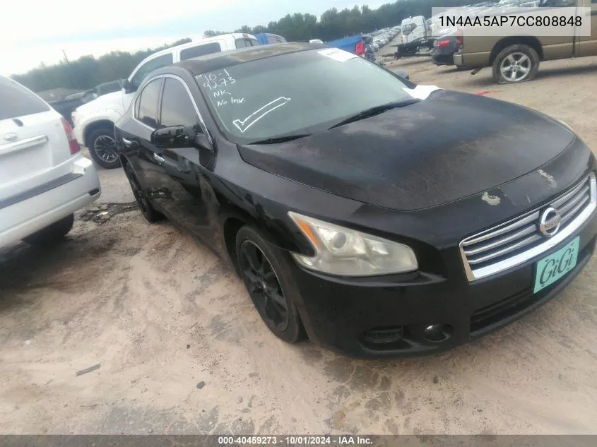 2012 Nissan Maxima 3.5 S VIN: 1N4AA5AP7CC808848 Lot: 40459273