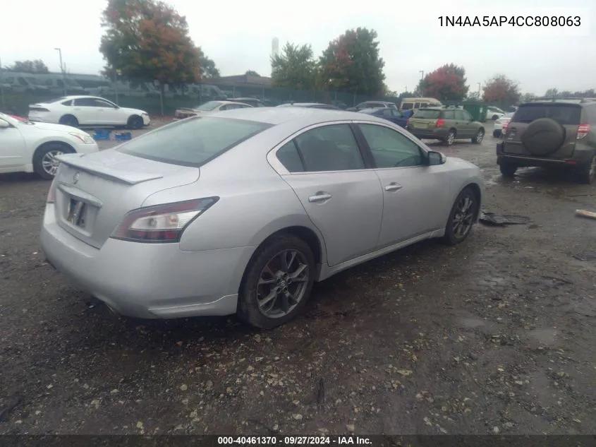 2012 Nissan Maxima 3.5 S VIN: 1N4AA5AP4CC808063 Lot: 40461370