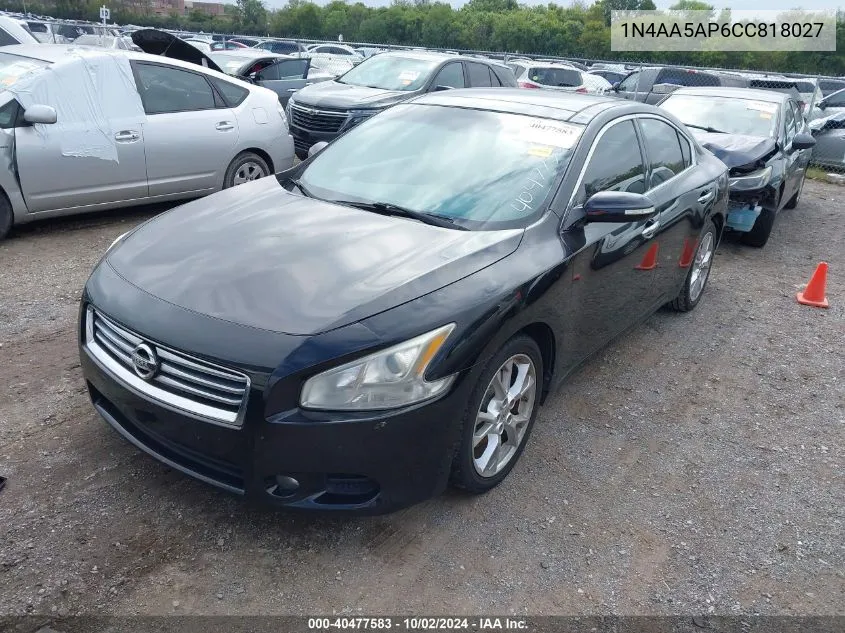 2012 Nissan Maxima S/Sv VIN: 1N4AA5AP6CC818027 Lot: 40477583