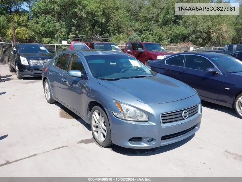 2012 Nissan Maxima 3.5 S VIN: 1N4AA5AP5CC827981 Lot: 40488516