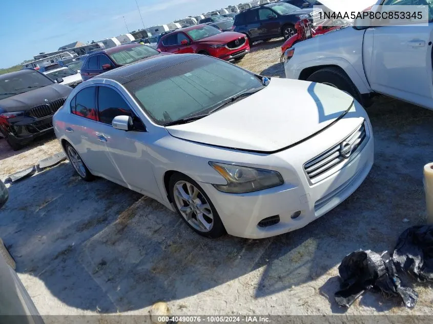 2012 Nissan Maxima S/Sv VIN: 1N4AA5AP8CC853345 Lot: 40490076