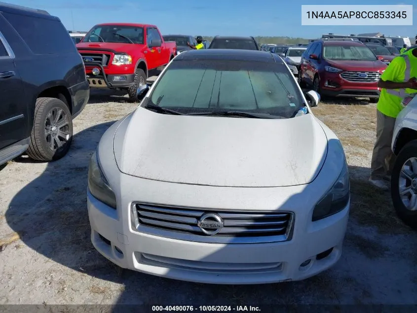 2012 Nissan Maxima S/Sv VIN: 1N4AA5AP8CC853345 Lot: 40490076