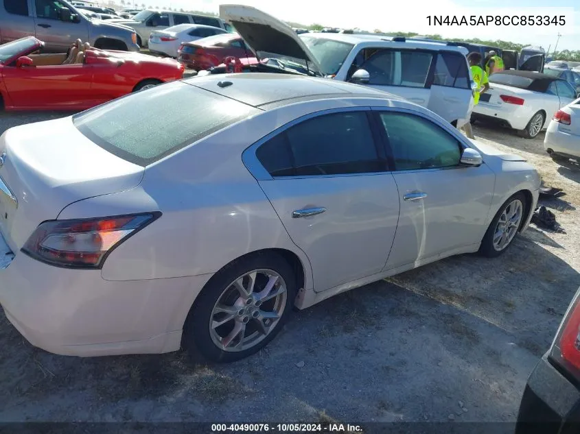 1N4AA5AP8CC853345 2012 Nissan Maxima S/Sv