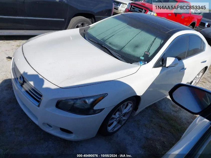 2012 Nissan Maxima S/Sv VIN: 1N4AA5AP8CC853345 Lot: 40490076