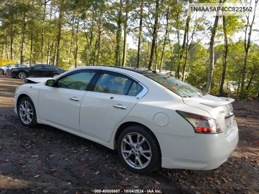 2012 Nissan Maxima 3.5 Sv VIN: 1N4AA5AP4CC822562 Lot: 40508687