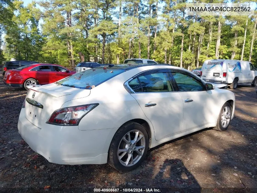 2012 Nissan Maxima 3.5 Sv VIN: 1N4AA5AP4CC822562 Lot: 40508687