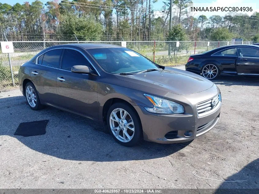 2012 Nissan Maxima 3.5 S VIN: 1N4AA5AP6CC804936 Lot: 40625957