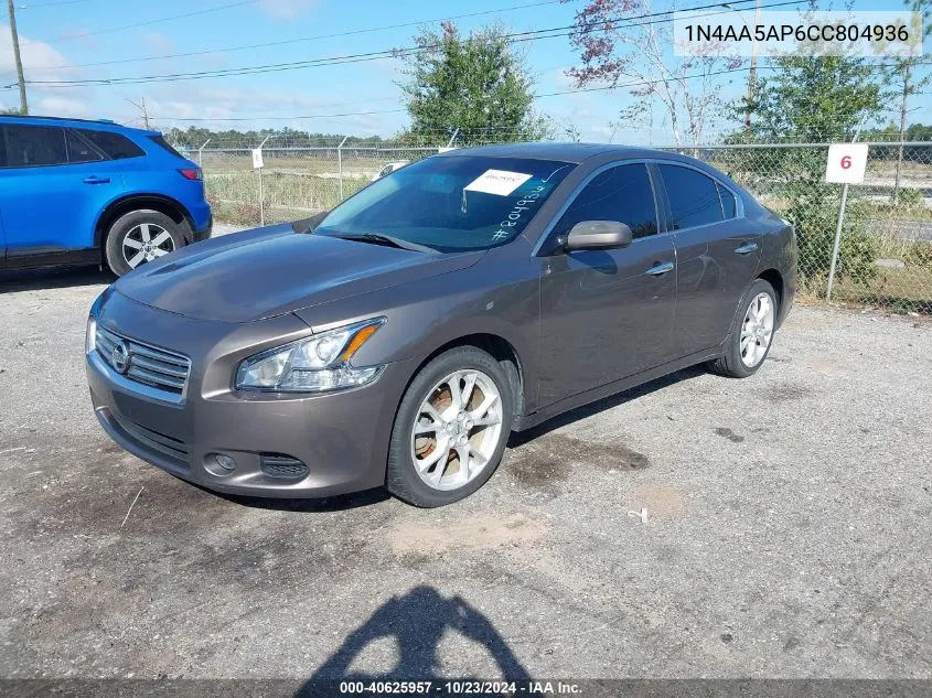 2012 Nissan Maxima 3.5 S VIN: 1N4AA5AP6CC804936 Lot: 40625957