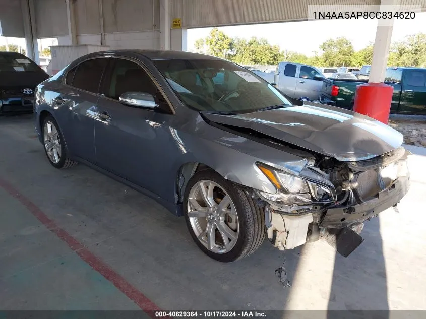 2012 Nissan Maxima 3.5 Sv VIN: 1N4AA5AP8CC834620 Lot: 40629364