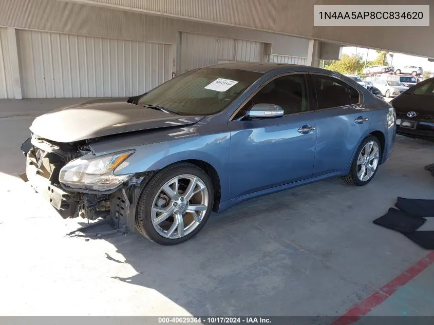 2012 Nissan Maxima 3.5 Sv VIN: 1N4AA5AP8CC834620 Lot: 40629364