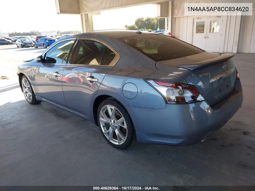 2012 Nissan Maxima 3.5 Sv VIN: 1N4AA5AP8CC834620 Lot: 40629364