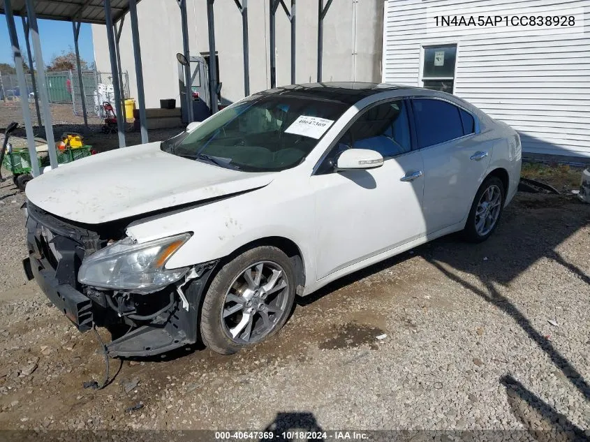 2012 Nissan Maxima 3.5 Sv VIN: 1N4AA5AP1CC838928 Lot: 40647369