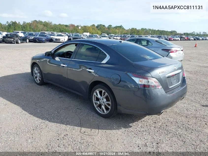 2012 Nissan Maxima 3.5 Sv VIN: 1N4AA5APXCC811131 Lot: 40649977