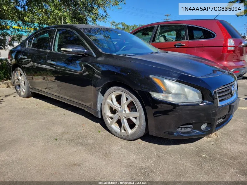 2012 Nissan Maxima S/Sv VIN: 1N4AA5AP7CC835094 Lot: 40651862