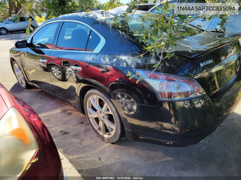 2012 Nissan Maxima S/Sv VIN: 1N4AA5AP7CC835094 Lot: 40651862