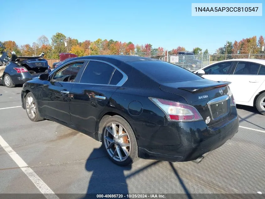 2012 Nissan Maxima 3.5 S VIN: 1N4AA5AP3CC810547 Lot: 40695720