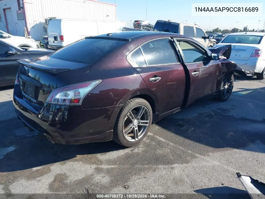 2012 Nissan Maxima 3.5 Sv VIN: 1N4AA5AP9CC816689 Lot: 40708372