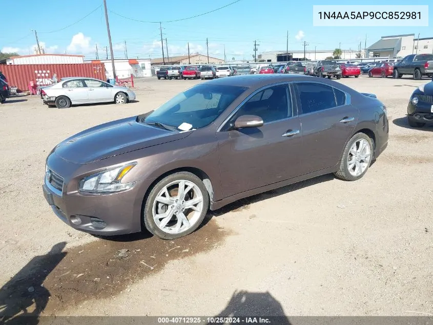 1N4AA5AP9CC852981 2012 Nissan Maxima 3.5 Sv