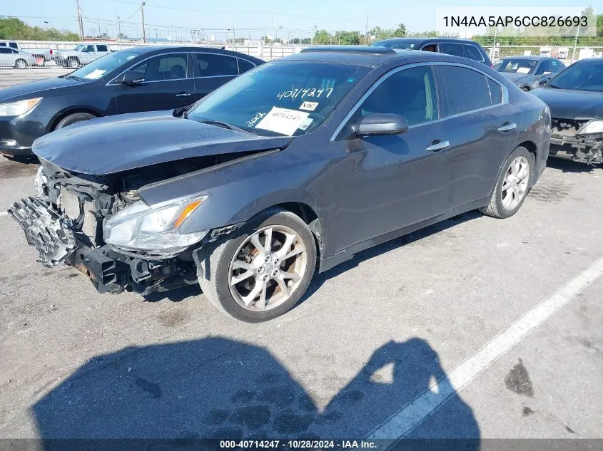 2012 Nissan Maxima 3.5 S VIN: 1N4AA5AP6CC826693 Lot: 40714247