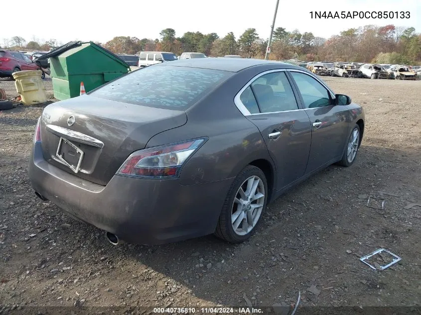 2012 Nissan Maxima S/Sv VIN: 1N4AA5AP0CC850133 Lot: 40736810