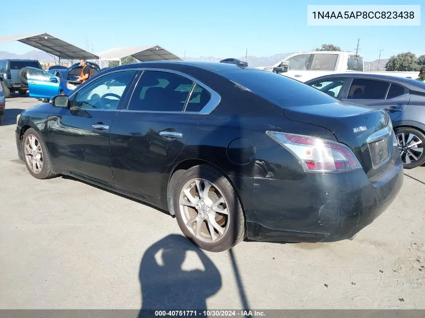 2012 Nissan Maxima 3.5 Sv VIN: 1N4AA5AP8CC823438 Lot: 40751771